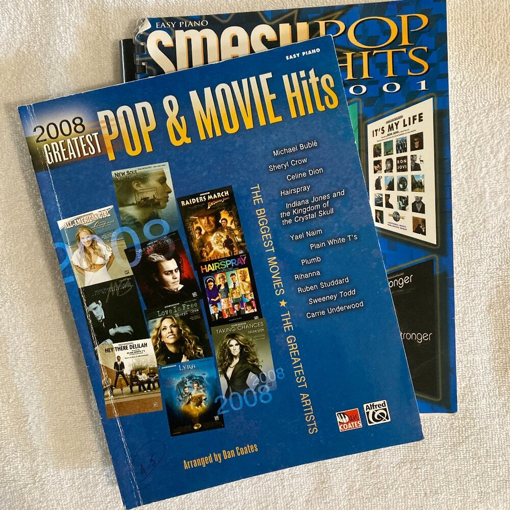 2008 Pop & Movie Hits & 2001 Smash Pop Hits for Easy Piano